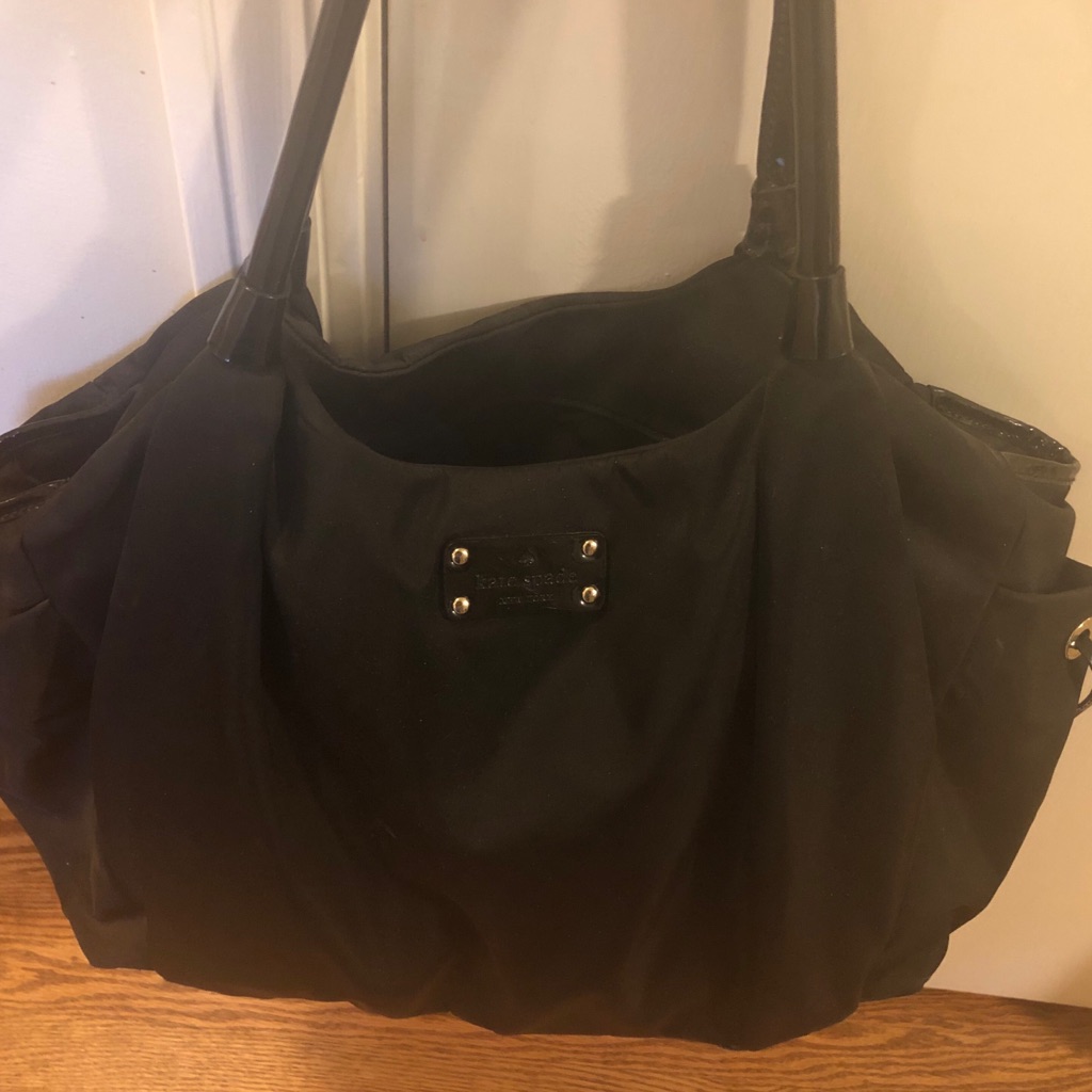 Kate Spade Black Stevie Diaper Baby Bag